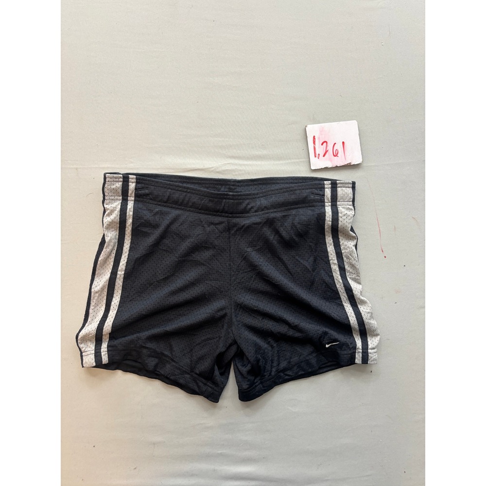 Nike Mesh Athletic Shorts Black White Striped Running Gym Womens Small S 4-6